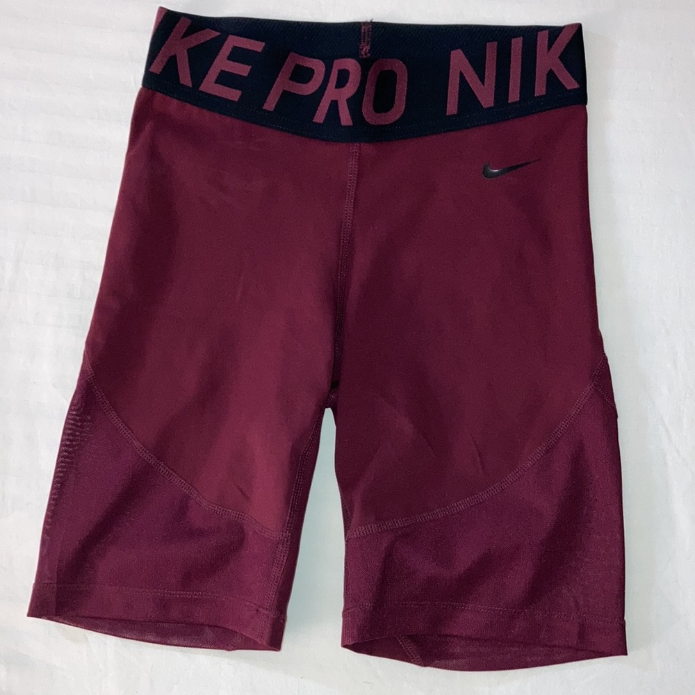 Nike Pro 8” Shorts - Maroon- Size XS